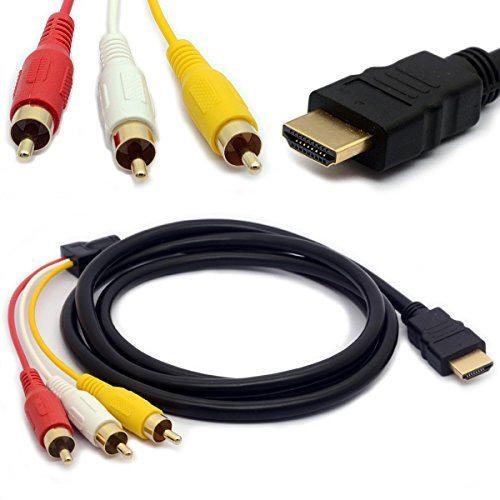 1.5M HDMI Male to 3 RCA Cable Audio Video AV Adapter Extension Code for TV HDTV DVD 1080P M/M Converter Goldplated Connector