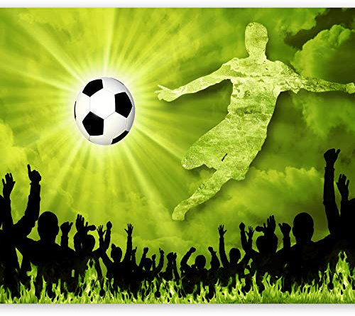 murando - Vlies Fototapete Fussball 300x210cm Foto tapete Schlafzimmer Wohnzimmer Vliestapete XXL Wandtapete Motivtapeten 3d Effekt Wand Dekoration - Fußball grün Kindertapete Kinderzimmer Kinder