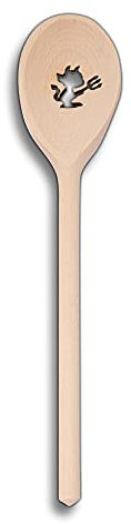 Kochutensilien Löffel oder Pfannenwender mit Motiv aus Holz (Ovaler Kochlöffel/Teufel)