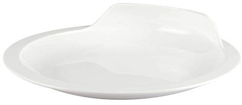 Harfield Tableware Assisted Dining Scoop Non Slip Plate 23cm Reusable Virtually Unbreakable Copolyester (White)