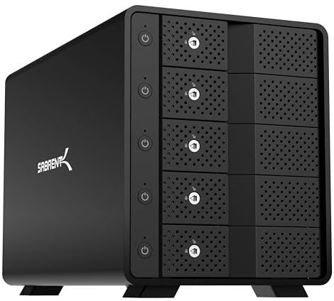 SABRENT 5 Bay Festplatten Docking Station USB C 10Gbps SSD HDD Dock, Kompatibel mit 2,5 3.5 SATA (DS SC5B)
