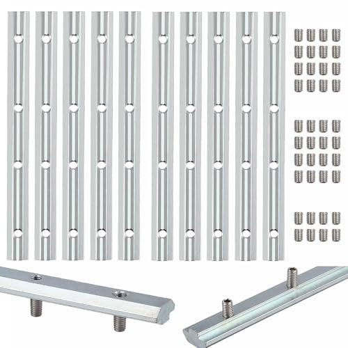 10X EYPINS ALU Streckenverbinder 180mm Nut 8 für 30x30, 30x60 & Superleicht Aluprofile Profile Verzinkter Kohlenstoffstahl Profilverbinder für Stangenprofil Strebenprofil Aluminiumprofile Profile