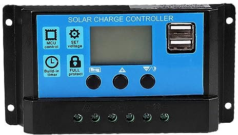 Contrôleur automatique de solaire PWM contrôleur, 60A / 50A / 40A / 30A / 20A / 10A 12V 24V régulateur de panneau solaire de suivi de mise au point automatique(60A)
