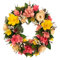 com-four® Ghirlanda per la Porta con Fiori di Legno - Ghirlanda Decorativa da Tavolo - Ghirlanda con Gancio - Diametro ca. 30 cm