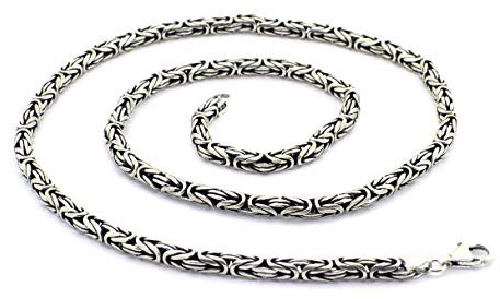 mysilverworld Massive 925 Sterling Silber Herren Königskette Königskette Rundkette Halskette, Metall, nicht bekannt