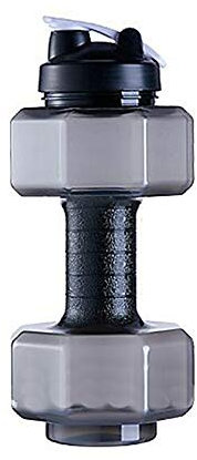 LA TALUS Dumbbell Shaped Water Bottle with Big Capacity, Ensure You Drink Enough Water Daily for Fitness,Gym and Outdoor Sports Black