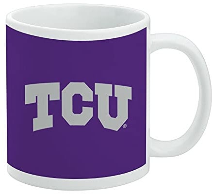 TCU Keramik-Kaffeetasse mit Primär-Logo, originelles Geschenk für Kaffee, Tee und heiße Getränke, 325 ml, Weiß