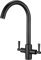 Kitchen Sink Mixer Taps Monobloc Dual Lever Brass Swivel Spout Matte Black Kitchen Tap Stainless Steel Faucet Swan Neck Mixer Taps 1 Hole