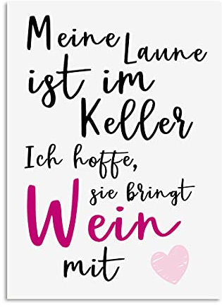 Nastami Postkarte MÄDELSABEND Motivationskarte lustig Sprüche Postkarte Alkohol Geschenk Mädelsabend (Weinkeller)