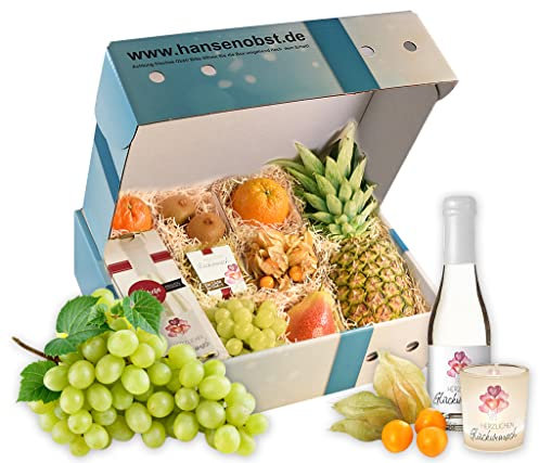 Hansen Obst - Geburtstags Geschenkbox - fruchtige Obst-Box - “Herzlichen Glückwunsch” - Präsentkorb - Obst-Geschenkset - gefüllte Obstkiste - Geschenk Obstbox
