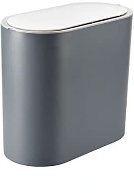 Grace & Simple Double Bin with Pressed Lid,No Divider,Silent Close & Open,Slim Bedroom Bin, Practical Kichen/Office/Bathroom Bin with Lid 12L -26.5 x 15 x 30.5 cm (Sorting-Black-12L)