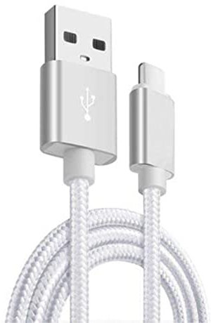 USB C Cable Fast charging USB Type C Charger Cable Nylon Braided Cord for Samsung Galaxy S20 S10 S9 Note10 9,Huawei-Silver/Grey (2M)