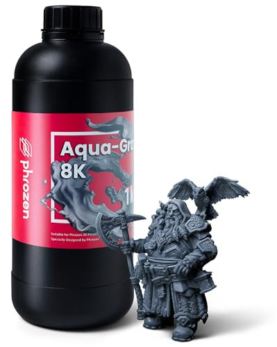 Phrozen Aqua-Gray 8K 3D Drucker Resin für SLA/DLP/LCD 3D Printer 405nm Standard Photopolymer Druck Harz Hohe Präzision Geringe Schrumpfung Geruchsarm grau 1KG