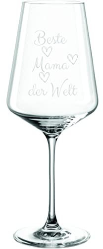Leonardo Puccini Weinglas 560ml mit Gravur Beste Mama der Welt - Rot- & Weißwein – lustige Geschenkidee, Geschenk für Muttertag, Weihnachts-/ Geburtstagsgeschenk (Beste Mama)