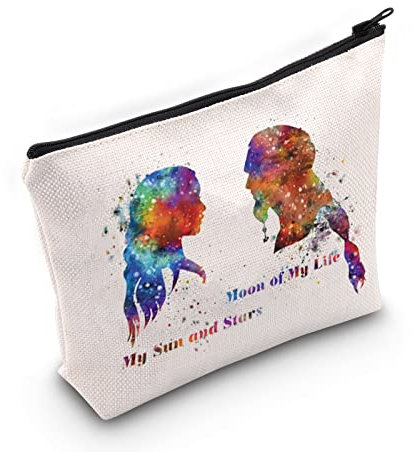 WZMPA Khaleesi und Khalal-Fans Kosmetiktasche, TV-Show, inspiriertes Geschenk, Mond Of My Life My Sun And Stars Reißverschlussbeutel für Frauen Mädchen, Mond meines Lebens, Passform