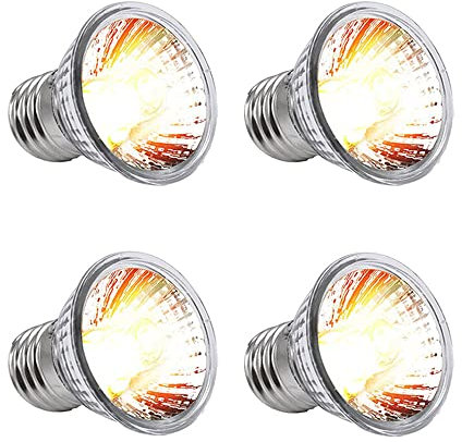 NEWFUN Schildkröte Wärmelampe,4PC E27 75W Dimmbar 220V UVA + UVB Vollspektrum-Sonnenlampe Heizung Glühbirne Sonnenbad Reptil Lampe für Lizards, Aquarienreptilien, Schildkröten, Amphibien usw