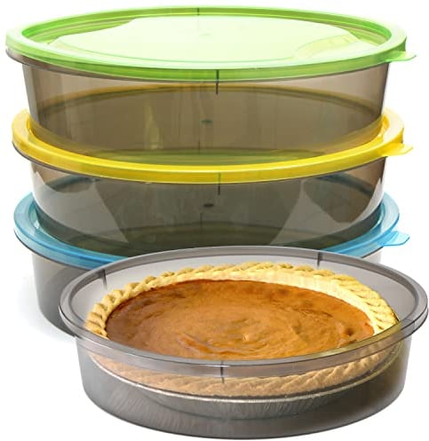 Youngever 3 Pack Pie Containers, Plastic Food Storage Containers, Fresh Pie Keeper
