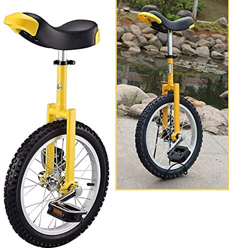 Fahrrad Einrad Gelb 16/18/20 Zoll Rad Einrad Radfahren Fahrrad mit bequemem Freigabesattelsitz, für Kinder Jugendliche Übung Reiten verbessern die Balance (Farbe: Gelb, Größe: 20 Zoll Rad)