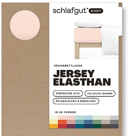 Schlafgut Easy Jersey Elasthan Spannbettlaken 180x200 bis 200x220 Red Light, Spannbetttuch aus superweicher Baumwolle mit Elasthan