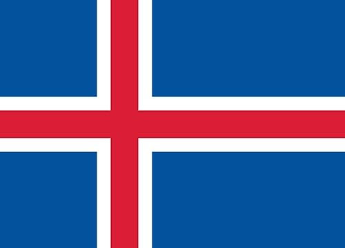 Premium Fahnen Flagge - 90 x 150 cm / 150 cm 90 cm - aus Polyester mit goldenen Ösen - Langlebig und Wetterfest (Island)