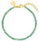 Purelei® Aventurin-Armband, Damenarmband aus langlebigem Edelstahl, wasserfestes Aventurin-Perlenarmband, verstellbare Länge von 16 bis 19 cm (gold)