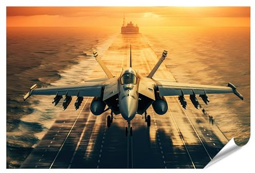 islandburner XXL Bild Poster Kampfjets Abheben Flugzeugträger Ozean Jet Premium Bilder Fotodruck