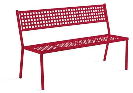 Mondo Viro Gartenbank aus Metall Alice stapelbares Sofa 141 x 56 cm 85 h (rot)