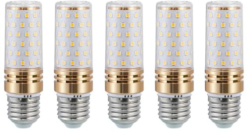 Aiwerttes E27 LED-Glühbirne, 9 W, entspricht 100 W Halogenlampe, E27 LED-Mais-Leuchtmittel für Kronleuchter, Heimdekoration, nicht dimmbar, AC 220–240 V, 5 Stück (warmweiß)