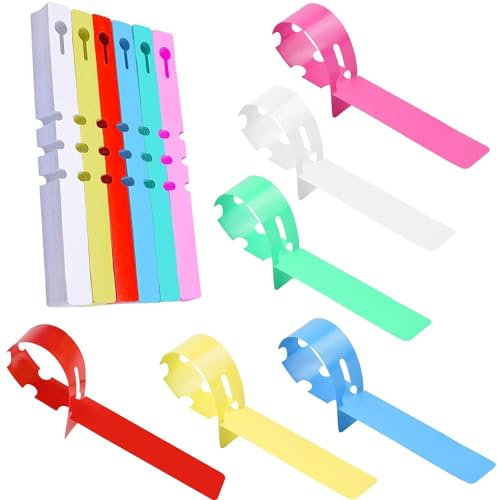 Confezione da 300 etichette a innesto, etichette per piante da giardino, tappi per piante in plastica, etichette ad anello, cartellini per piante, etichette a innesto, riutilizzabili, 6 colori