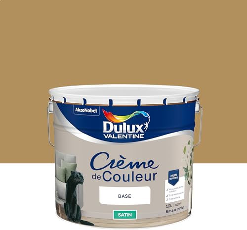 Dulux Valentine Crème de Couleur - Peinture multi-supports intérieure - Satin Ocre Doré 10 L