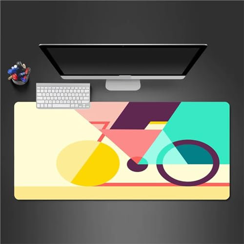 Grand Tapis de Souris de Jeu Rose Jaune Tapis de Souris XXL 900x400x2mm Tapis Bureau Antidérapant Tapis de Clavier avec Bords Cousus, pour Joueurs Bureau Maison