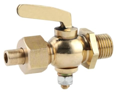 BBTISG Brass Handle Faucet Petcock, BSP Male Brass Drain Petcock Shut Off Valve Double Output Garden Tap Faucet Petcock Tap Water Faucet (1/4 BSP)