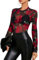 GORGLITTER Women's Mesh Floral Long Sleeve T Shirt Tops See Through Skinny Stretchy Going Out Tops Black M