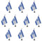 AZ FLAG - Lot de 10 Drapeau De Table Israël 21x14 cm - 10 Petits Drapeaux Israélien De Bureau 100% Polyester Avec Hampe De 25cm Et Socle En Plastique Noir