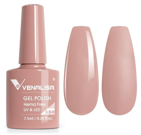 VENALISA Gel Nail Polish 7.5ml Dusty Pink Color Gel Polish Soak Off UV LED Long-Wear Mirror Shine Essential for Nail Art Salon-Quality Manicure at Home