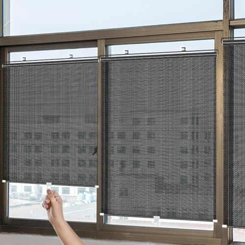 Automatic Retractable Blackout Curtains Summer Sun Protection Thermal Insulation Blackout Telescopic Curtains Household Sunshade