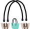 Runyu 2 PCS Seilgriff Taschenhenkel, 65 cm Henkel für Taschen, Baumwolle Taschengriffe für Handtaschen, Umhängetaschen (Schwarz)