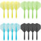 Lucktao 16 Stück Dart Flights mit Schaft,Integrated Dartflüge und Schächte,Professional Dart Accessories,Für Dartpfeile mit 2BA Gewinde,Kunststoff Dart Zubehör Schwarz/Gelb/Blau/Grün (4 Farben)