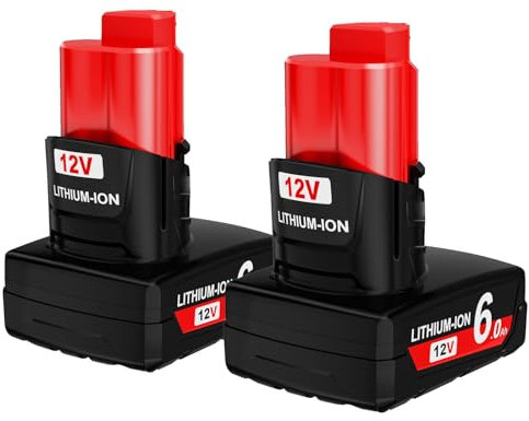2 x 12 V 6.0 Ah Replacement Battery for Milwaukee M12 Li-ion XC 48-11-2401 48-11-2402 48-11-2411 48-11-2420 48-11-2440