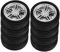 COSMEVIVI 8St Spielzeugautoreifen RC-Autoräder Räder für Kleinkinderautos Räder Roboterteile Spielzeugräder Fahrzeugräder Kinderauto montiert Räder Zubehör für Autospielzeug Gummi Black