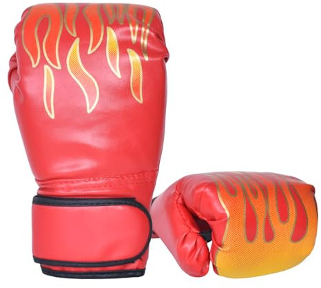 Guantes de Boxeo Niño, Boxing Gloves Kids, Guantillas Kick Boxing, Guantes de Boxeo para Entrenamiento, para Fitness, Muay Thai, Artes Marciales, Kickboxing, 6 a 11 Años (Rojo)