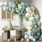 HILAVO Ballon Girlande Grün Blau Gold Luftballon Girlande Salbeigrün Slate Blaue Golden Beige Weiß Sand Helium Ballons Set für Boho Geburtstag Babyparty Hochzeit Dschungel Verlobung Party Dekoration