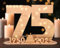 Giftota 2025 Livre d'or en Bois pour Femmes et Hommes - Numéro 75 Cadeau en Argent - Cadeau de 75e Anniversaire avec LED Lumières - 75e Décorations en Bois - Panneau de Bois - Cadeau Personnalisable