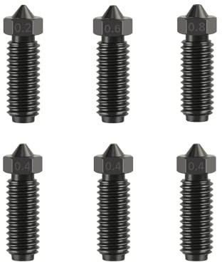 Kobra 3 Hotend 3D Drucker Extruder Hotend Kit, 3D Drucker Kobra 3 Extruder Hotend Düse Kit, eingeschlossen 3pcs 0.4mm+1pc 0.2mm+1pc 0.6mm+1pc 0.8mm gehärtete Stahldüsen