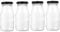 MAGICLULU Speckled Milk Jugs 4pcs Glass Milk Bottles Lids for Refrigerator 200ml