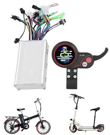 Hominas E-Bike Controller Kit 48V 250W/350W Elektroroller Bürstenlose Motor Controller LCD Anzeige Bedienfeld mit Schalthebel Zubehör für Elektroroller