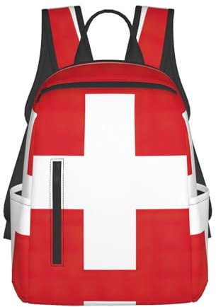 lootpe Leichter Rucksack mit Schweizer Flagge, Tagesrucksack für Herren und Damen, Wanderrucksack für Reisen, Camping, Outdoor