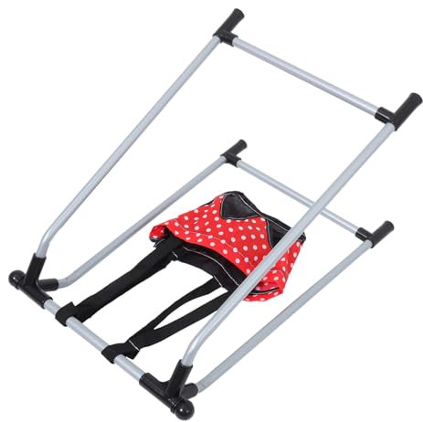 CIYODO Columpio para Muñecas Accesorio de Juguete Realista para Niñas Mueble para Casa de Muñecas Color Rojo