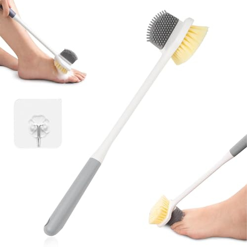 Foot Cleaning Brush,Toe Gap Cleaning Brush,Toe Washer for The Shower | Multifunctional Foot Wash Brushs with Long Handle ,Toes and Foots Scrubber No Dead Corners for Foots Cleanings, Shower Use
