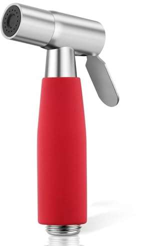 Mornwaen Ensemble de douchette à main pour bidet en acier inoxydable, tête de douche musulmane pour WC, jet de pression réglable pour l'hygiène féminine et le bain des animaux de compagnie, nettoyage
